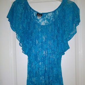 Blue Lace Top